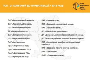 21505 Фонд держмайна презентує топ-лист приватизації-2018