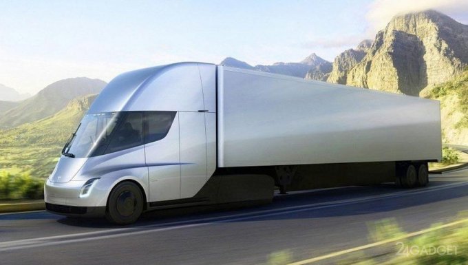 53596 Обнародовано видео с реально движущимся электрическим грузовиком Tesla Semi (видео)