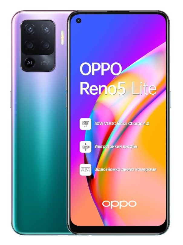 53894 OPPO Reno5 Lite с быстрой зарядкой и двойной съемкой – уже в Украине