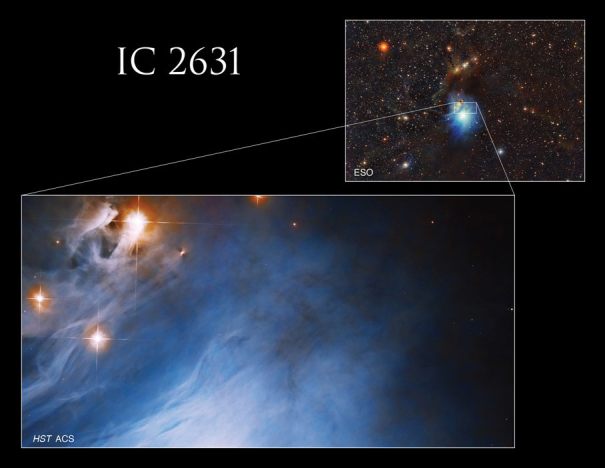 58984 Хаббл снял отражательную туманность IC 2631 с протозвездой