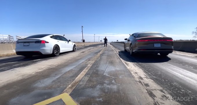 60496 Проведено очное состязание на дистанции четверть мили между Tesla Model S и Lucid Air (видео)