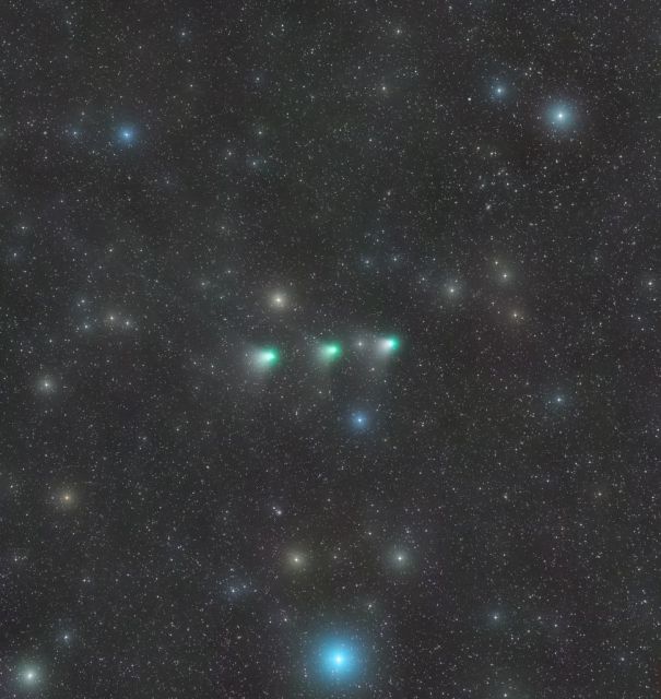 61877 Рідкісна яскраво-зелена комета прямує до Землі та Сонця