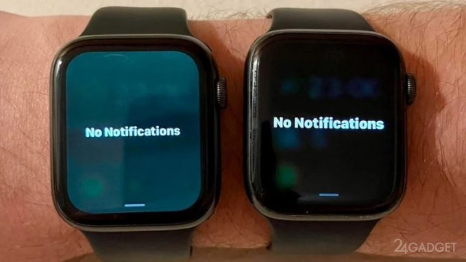 62186 Экран некоторых Apple Watch позеленел после обновления